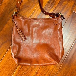 Coach brown leather shoulder or crossbody bag